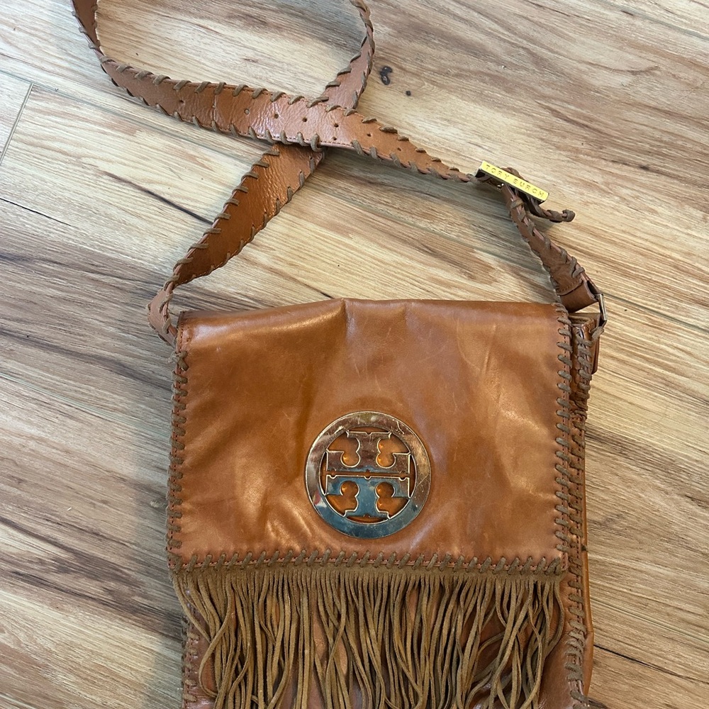 Tory Burch Tan Leather Fringe Bag